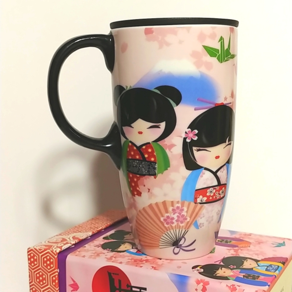 Kokeshi Doll Travel Mug with Box